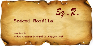 Szécsi Rozália névjegykártya