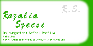 rozalia szecsi business card