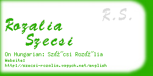 rozalia szecsi business card